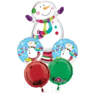 Anagram - Joyful Snowman Bouquet for the Holidays Mylar Balloons