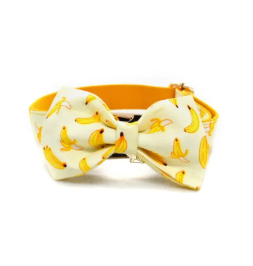Banana Bow Collar Leash | Personalized Dog ID Collar