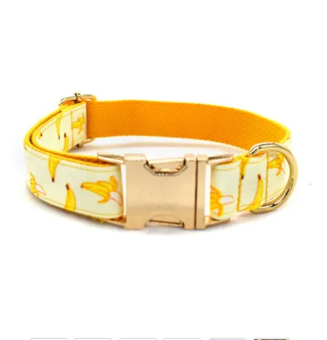 Banana Bow Collar Leash | Personalized Dog ID Collar