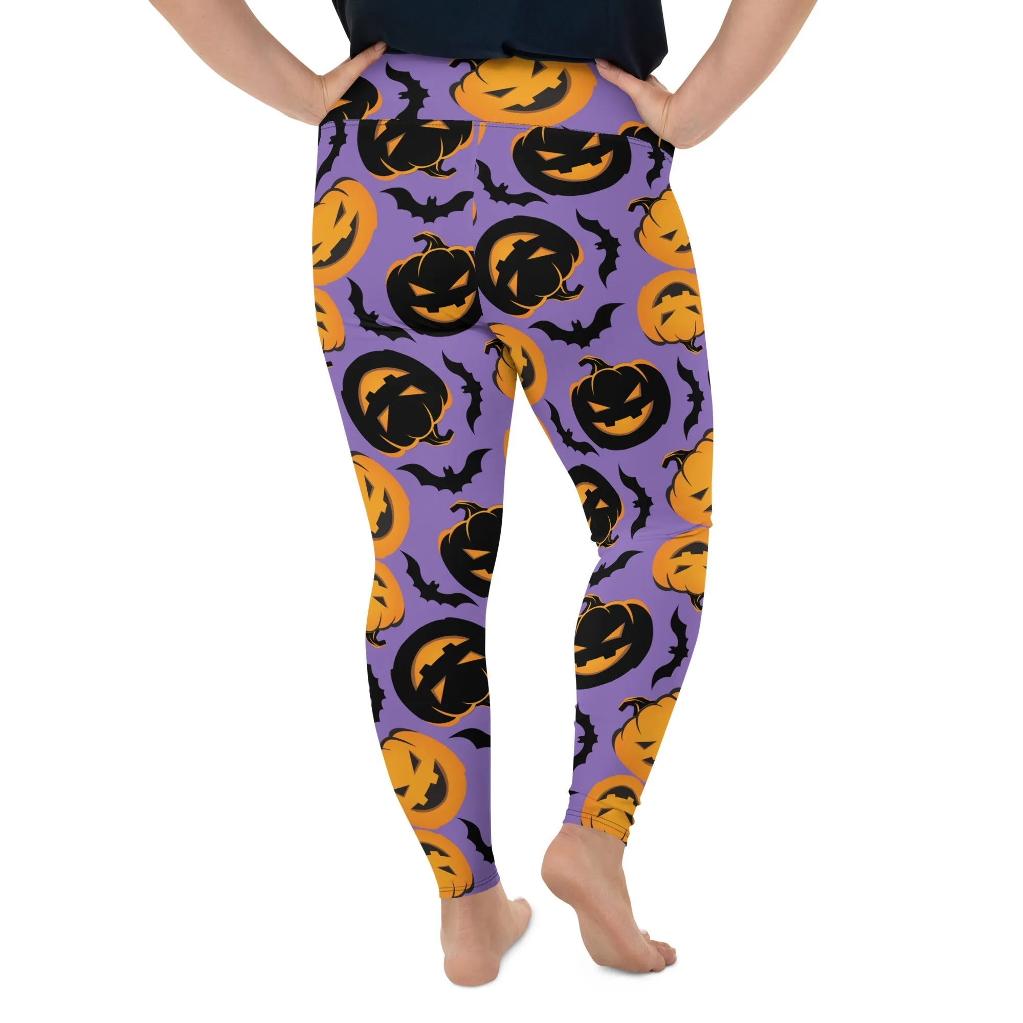 Bats and Jack O'Lanterns Plus Size Leggings