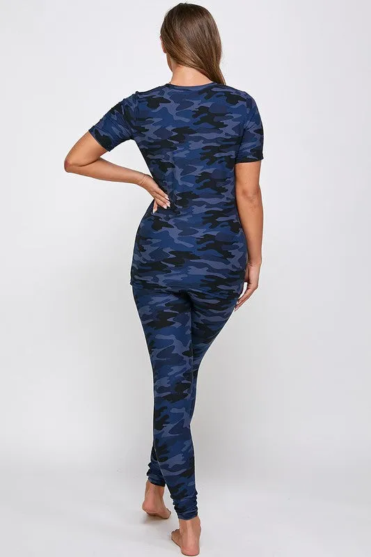 Camo Brushed Leggings Set