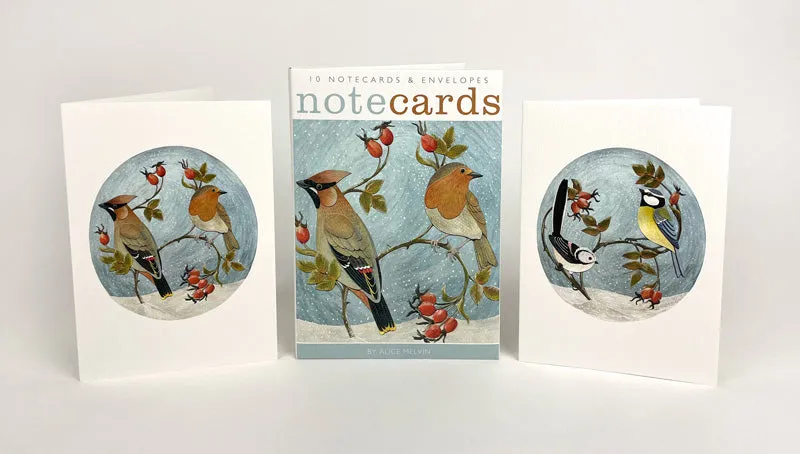 Card Pack Waxwing & Robin and Long-Tailed Tit & Blue Tit