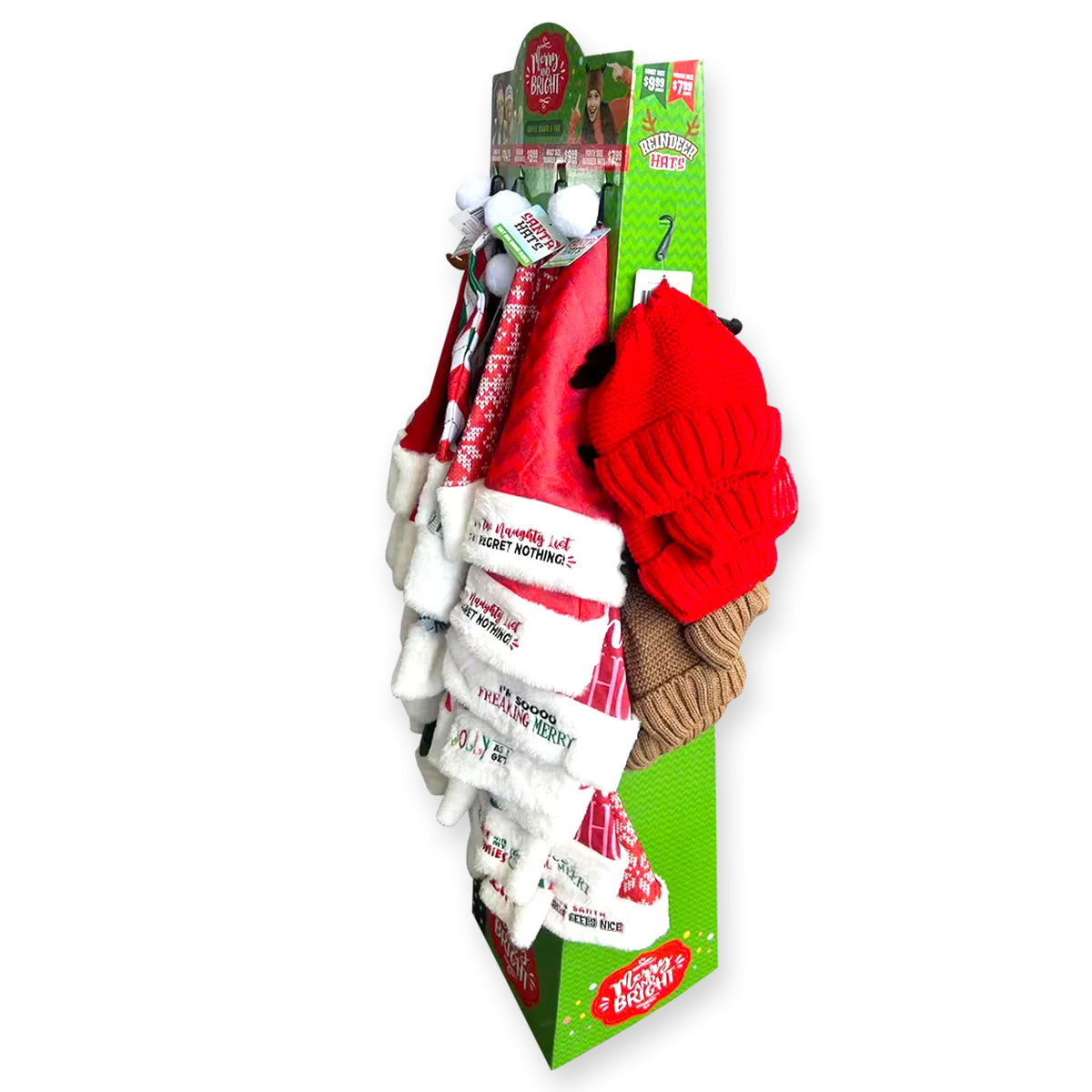 Christmas Hat Assortment Floor Display - 36 Pieces Per Retail Ready Display 88464
