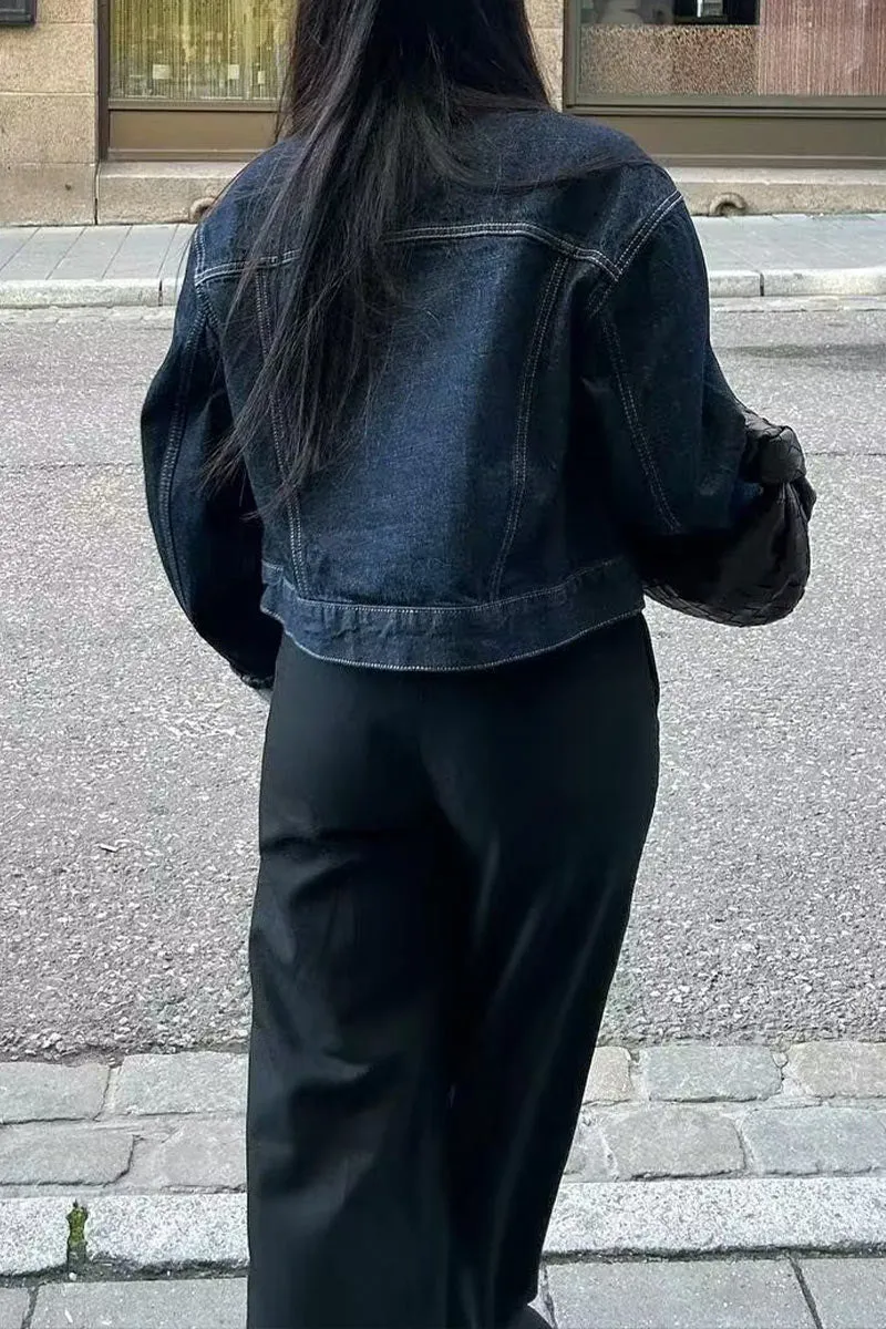 CK655 Fold-Sleeve Pocket Denim Jacket