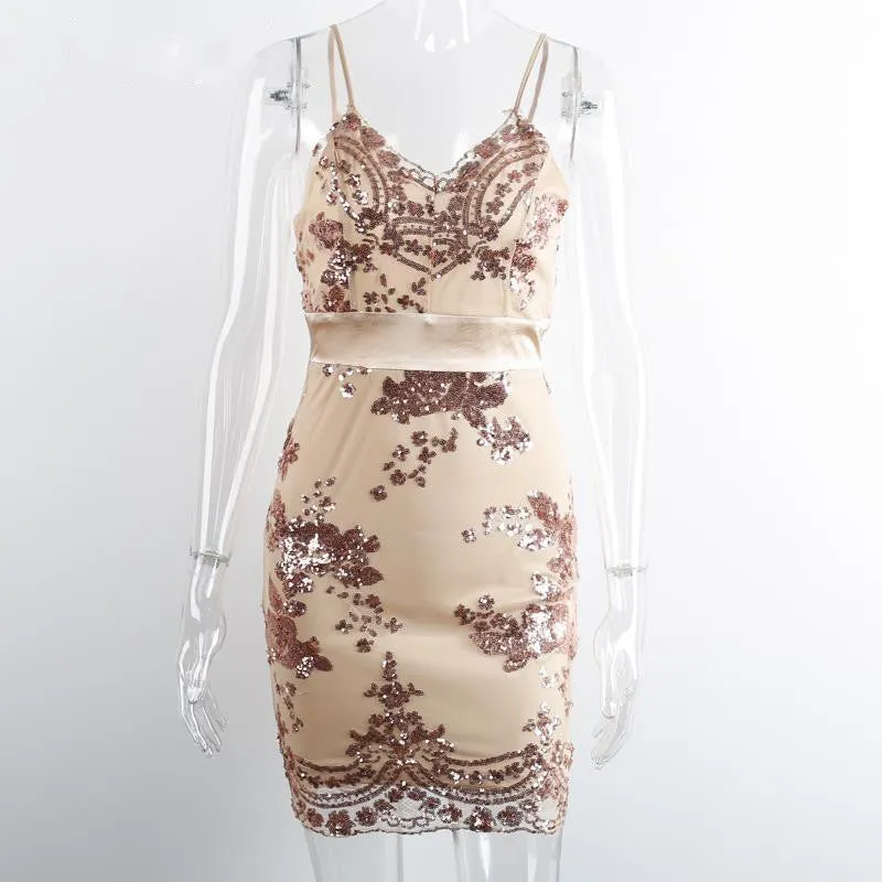 Cocktail Sequin Dress With Sequins