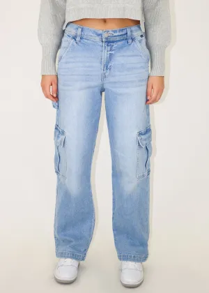 Energy Low Rise Cargo Jeans ★ Light Wash