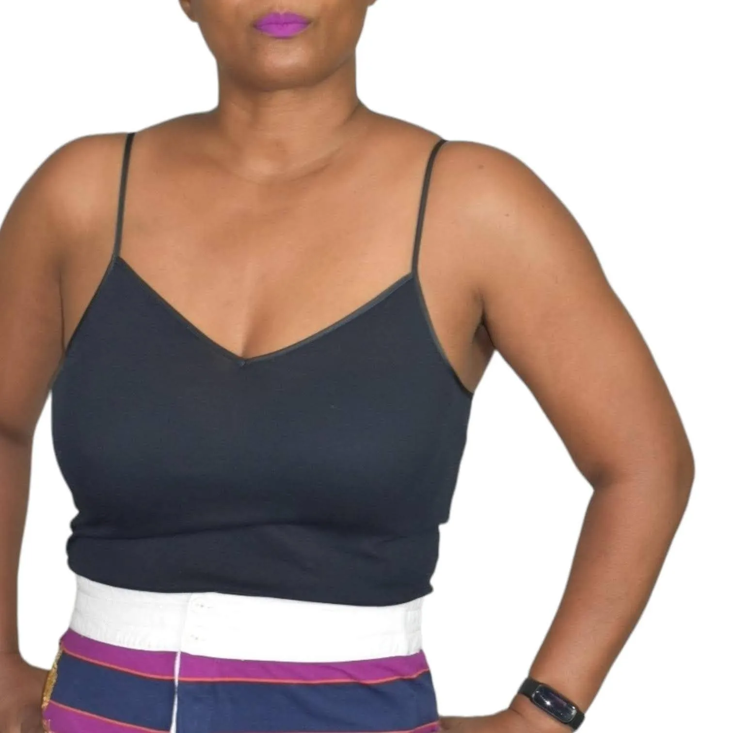 Hanro Seamless Camisole Cotton Spaghetti Adjustable Strap V Neck Tank Size Small