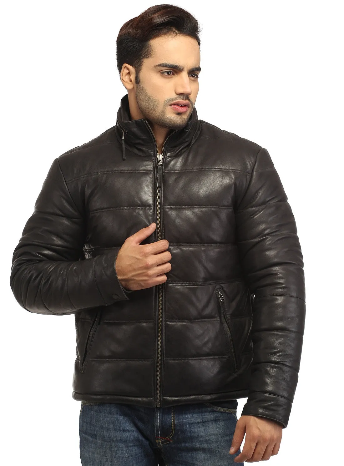 Hayward L- Best Seller Puffer Men's Real Soft Lamb Leather Puffer Jacket