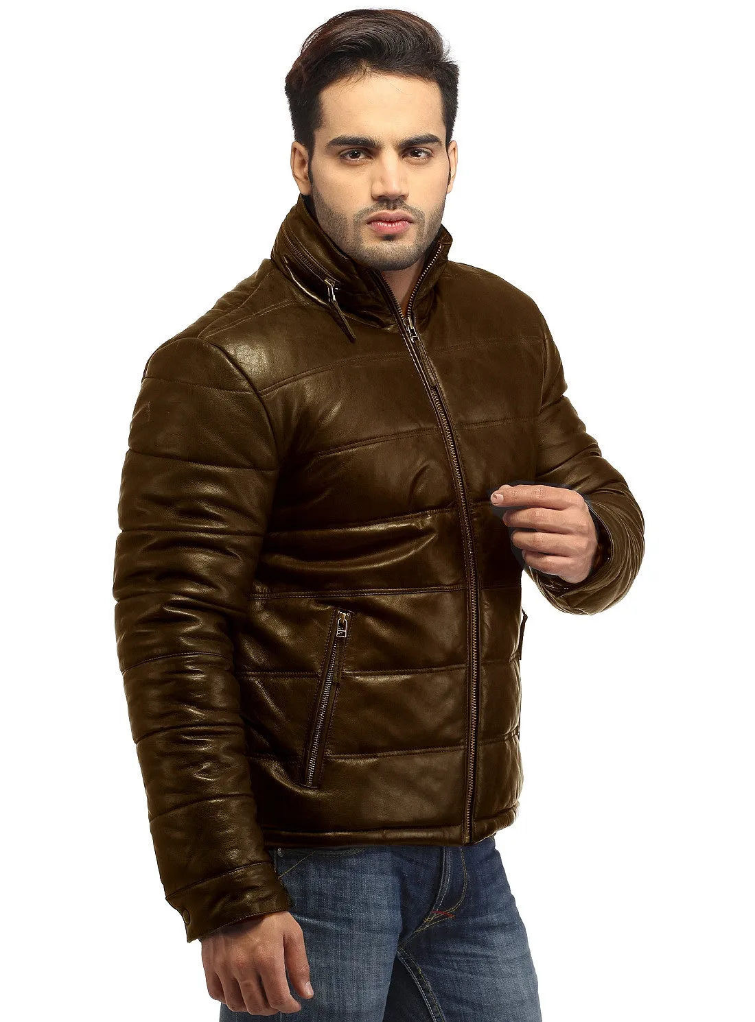 Hayward L- Best Seller Puffer Men's Real Soft Lamb Leather Puffer Jacket