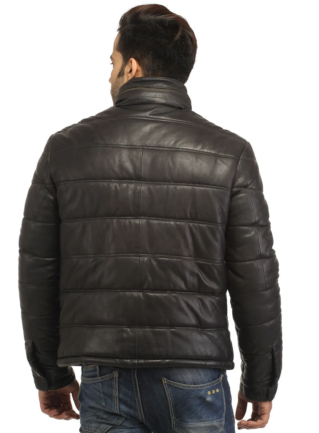 Hayward L- Best Seller Puffer Men's Real Soft Lamb Leather Puffer Jacket