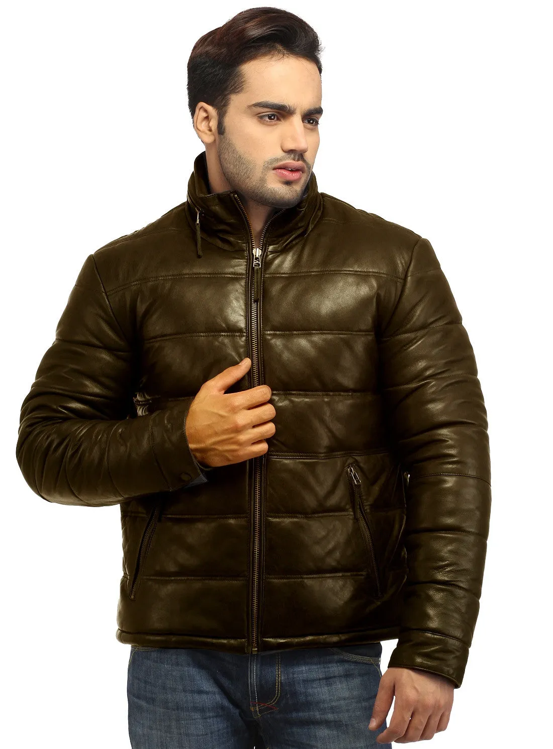 Hayward L- Best Seller Puffer Men's Real Soft Lamb Leather Puffer Jacket