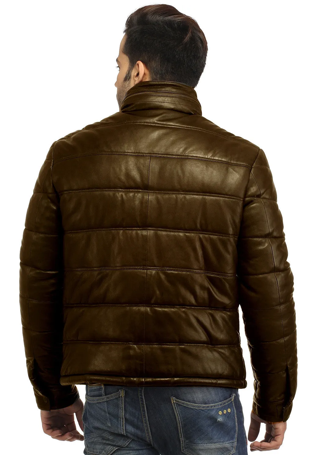 Hayward L- Best Seller Puffer Men's Real Soft Lamb Leather Puffer Jacket