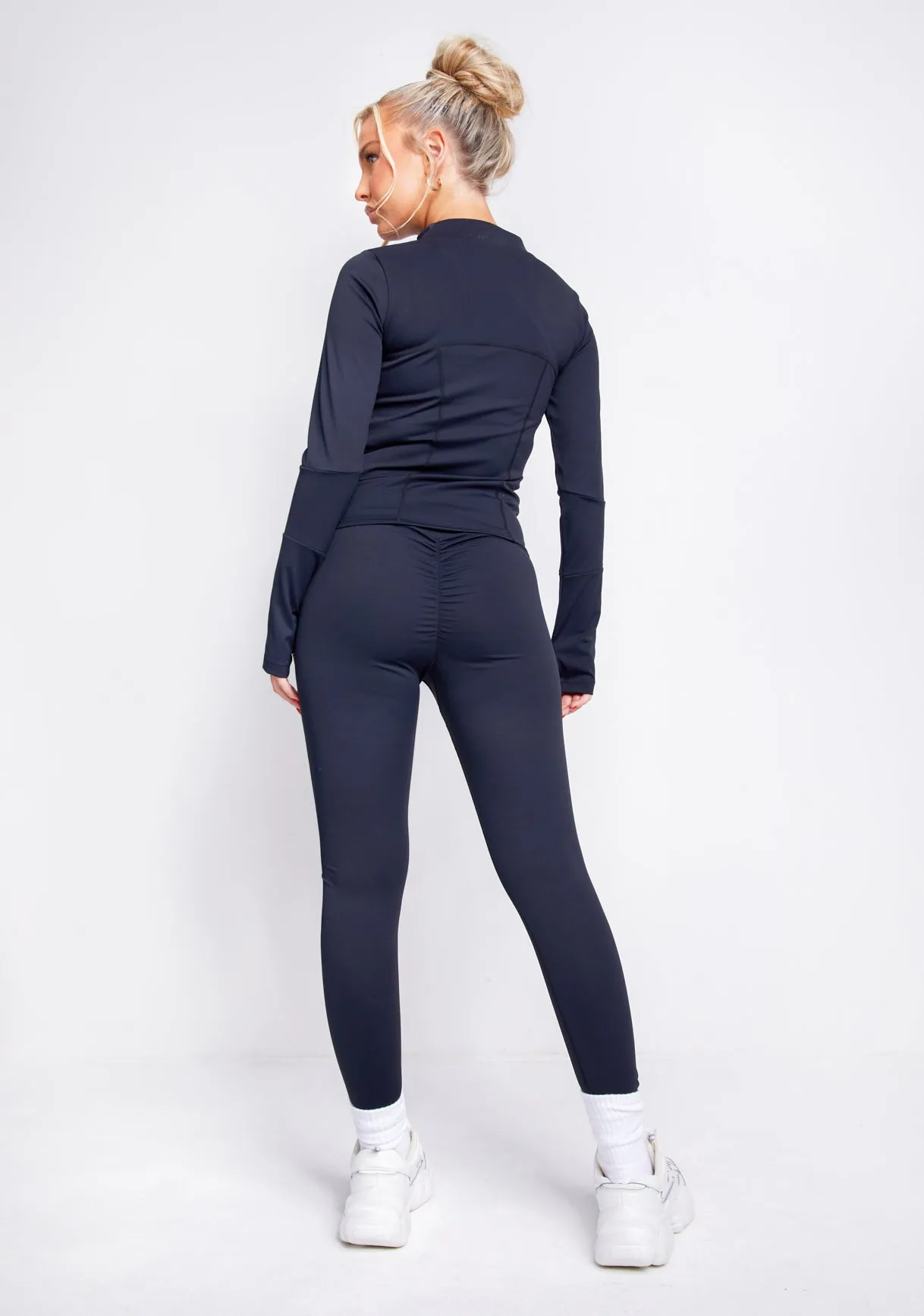 Lacey Black Active Ruched Bum Leggings