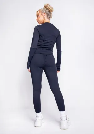 Lacey Black Active Ruched Bum Leggings