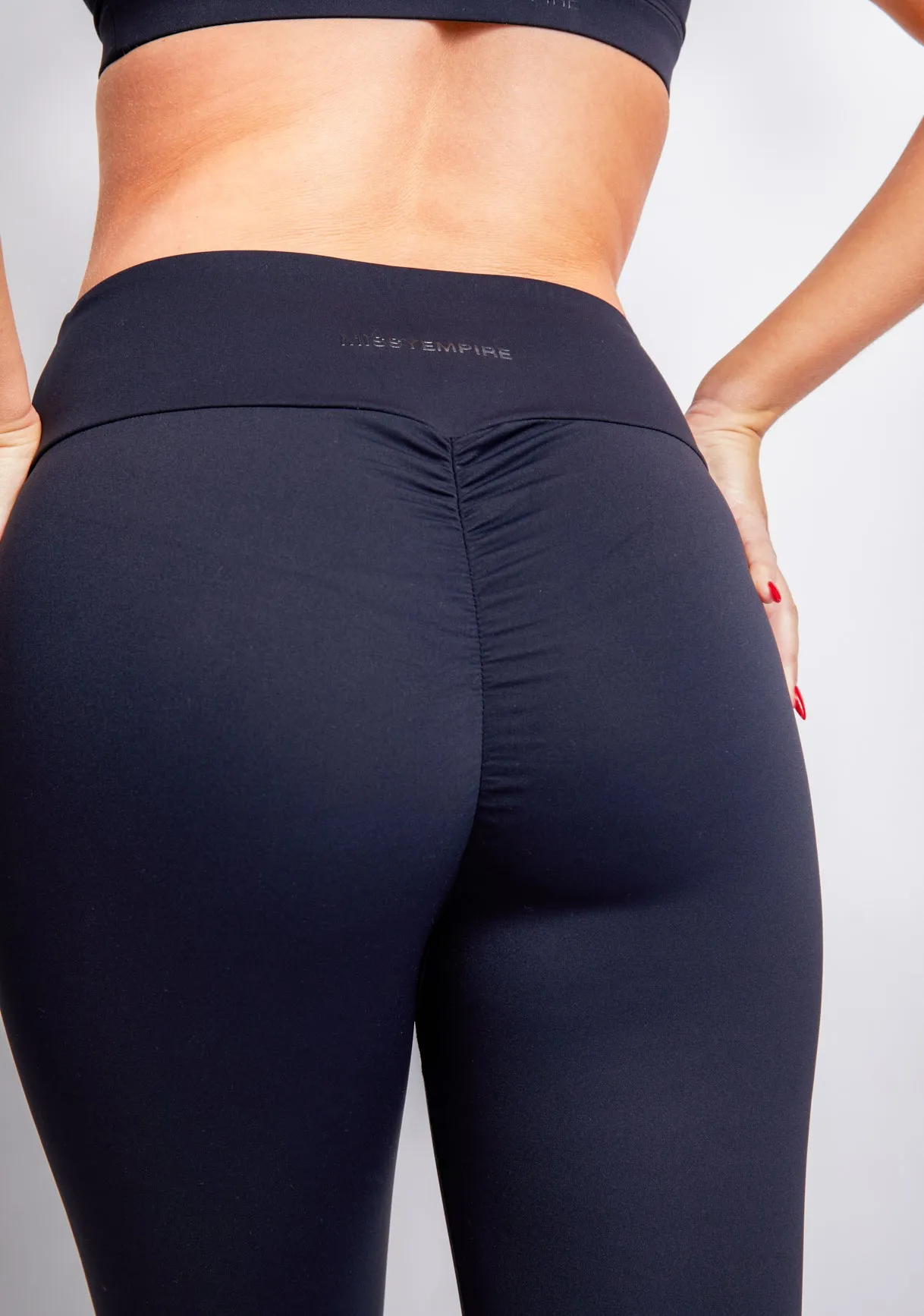 Lacey Black Active Ruched Bum Leggings