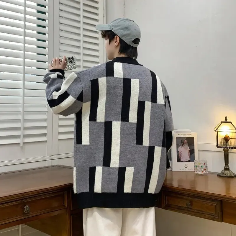 Mock-neck Stripes Sweater Men