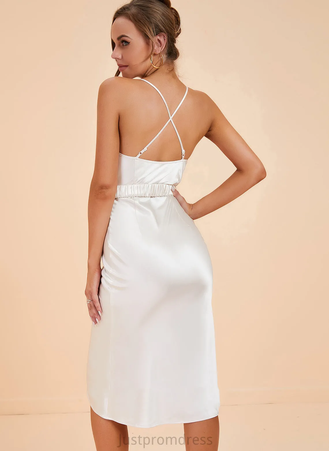 Neck Cowl Sexy Club Dresses Sally Sleeveless Midi Dresses Polyester Bodycon