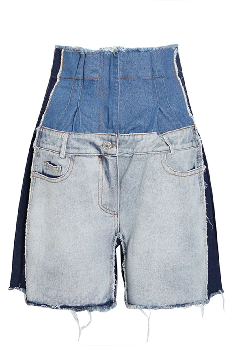 PD271 Patched Denim Shorts