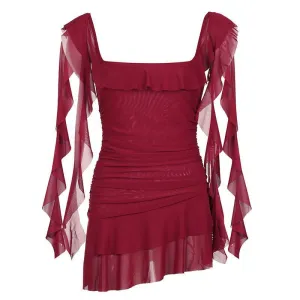 Vacation Style Ruffled Dress (Spaghetti Straps)- FashionZapp