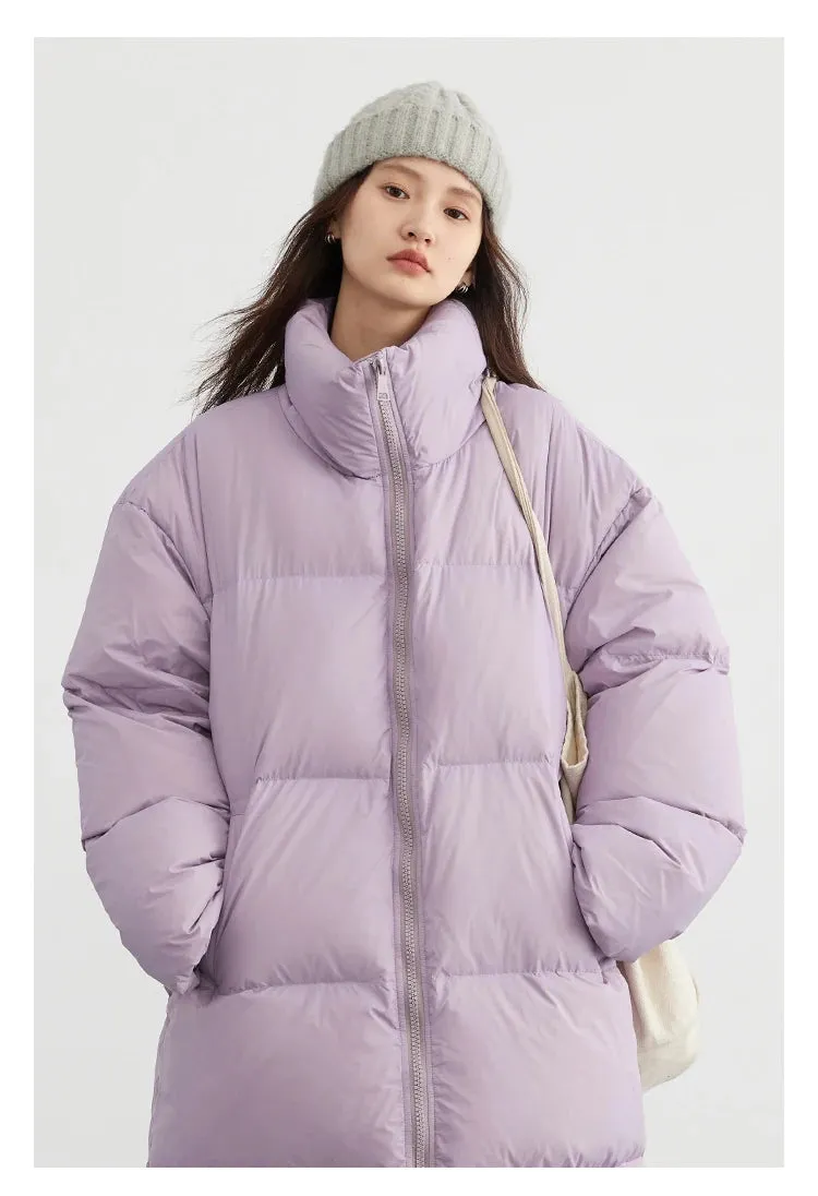 Warm Chic Long Thick Puffer Jacket Autumn Coat Knee Length Jacket