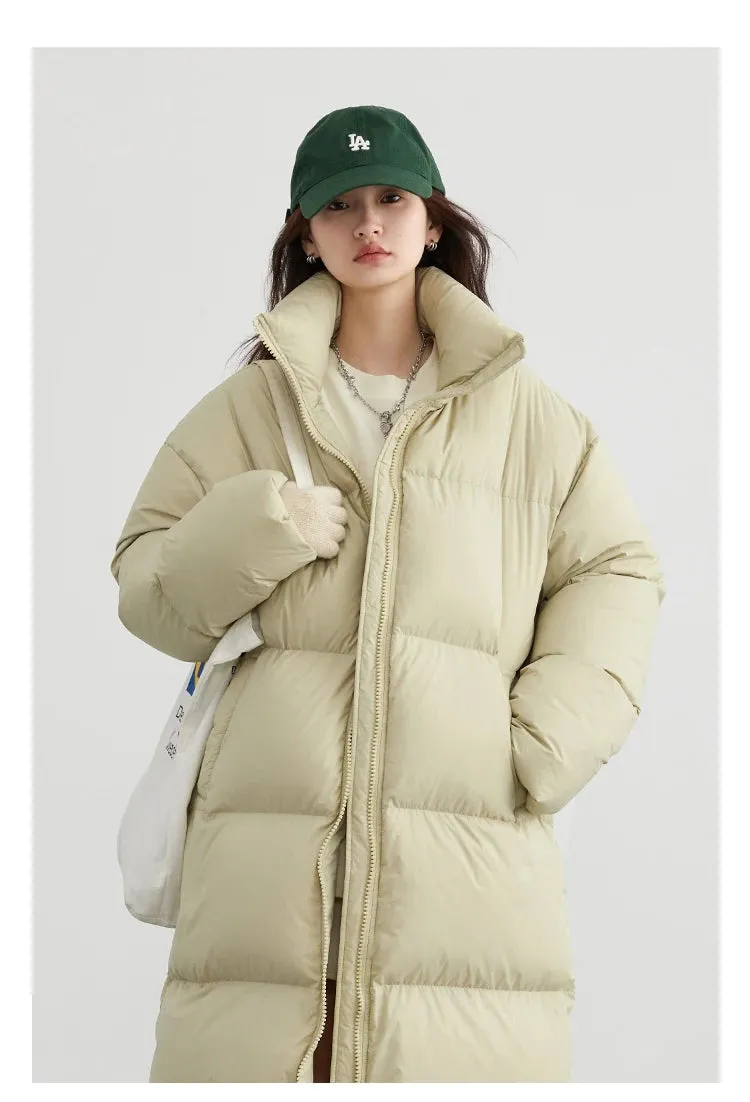 Warm Chic Long Thick Puffer Jacket Autumn Coat Knee Length Jacket