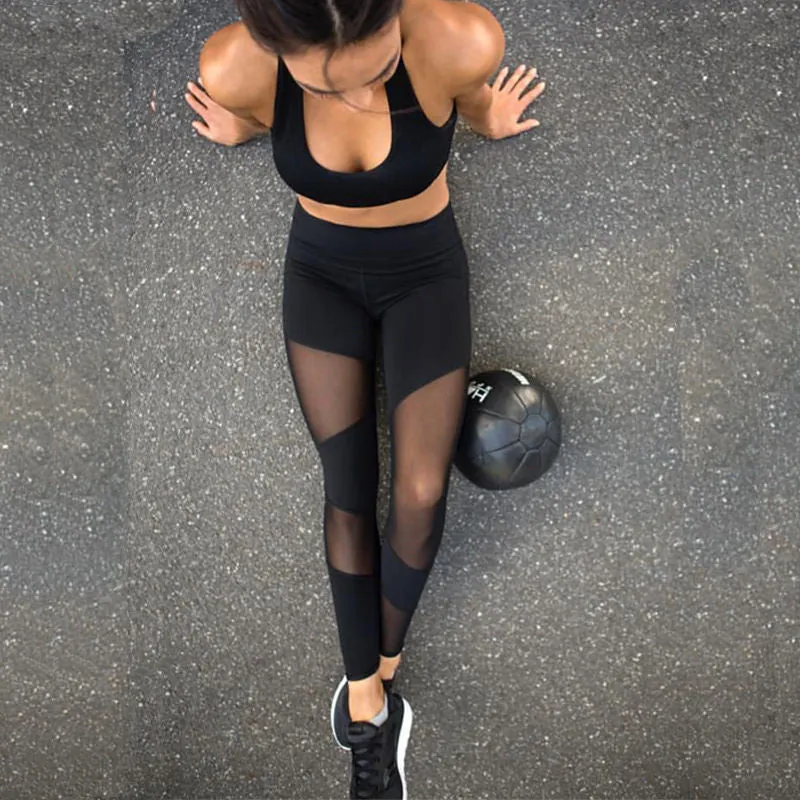 Women's Summer Mesh High Waist Stretch Fitness Leggings