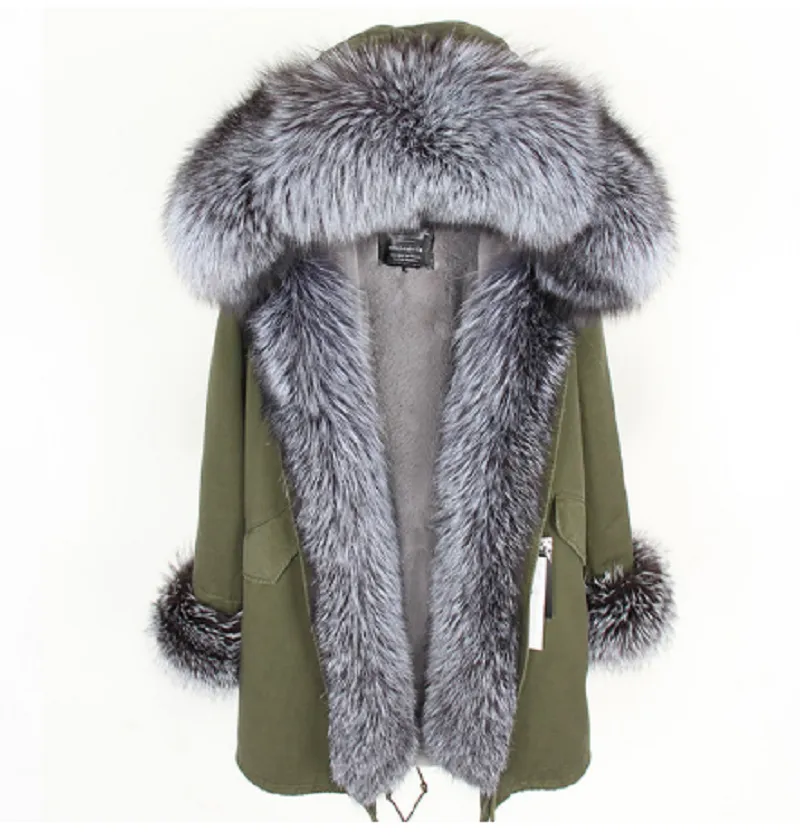 Women's Winter Casual Thick Long Hooded Parka With Fox Fur