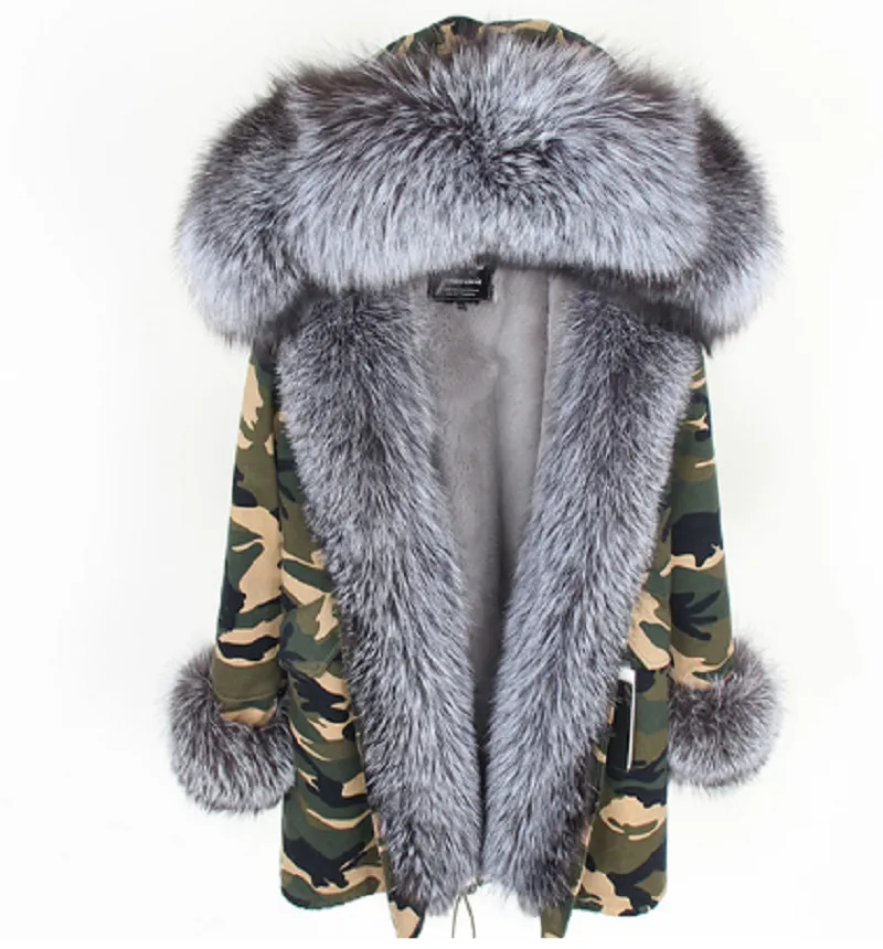 Women's Winter Casual Thick Long Hooded Parka With Fox Fur